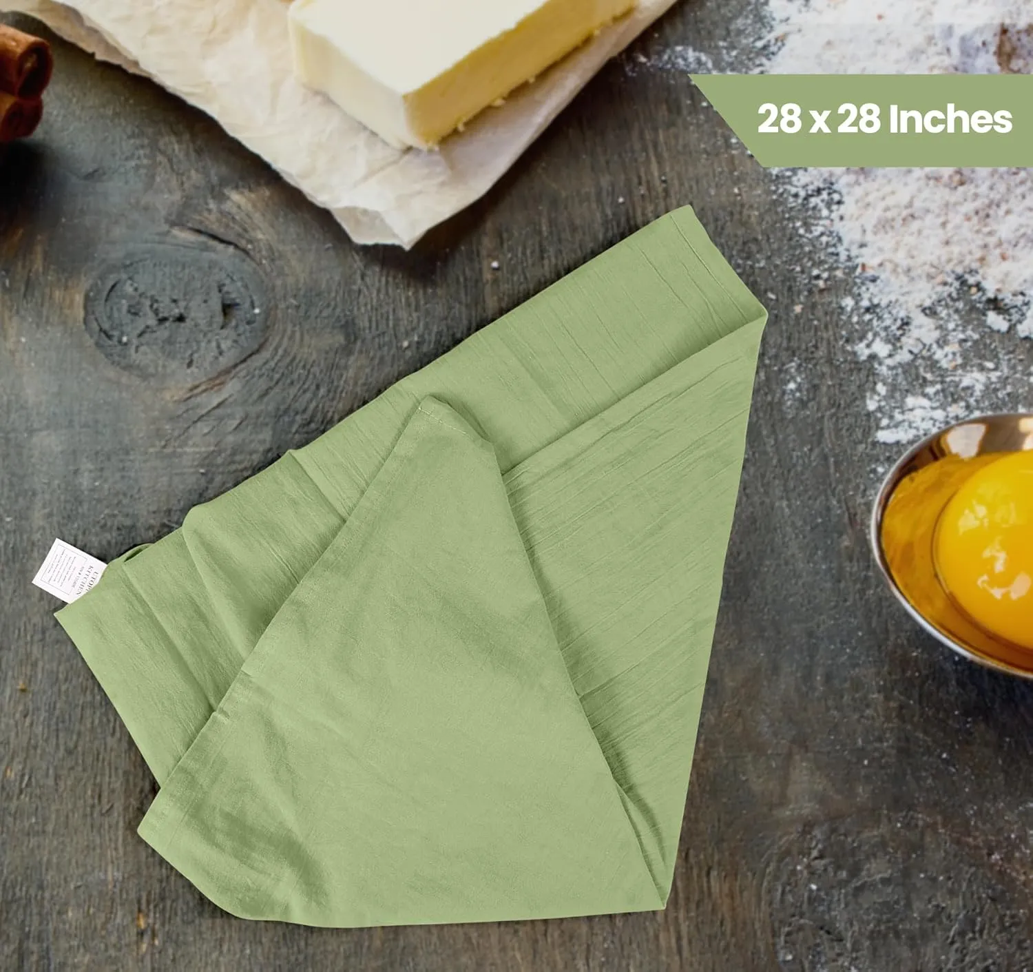 Utopia Kitchen Sage Green Flour Sack Towels [12 Pack - 28 x 28 Inch] 100% Cotton Tea Towels for Cleaning & Drying - Highly Absorbent Kitchen Dish Cloth