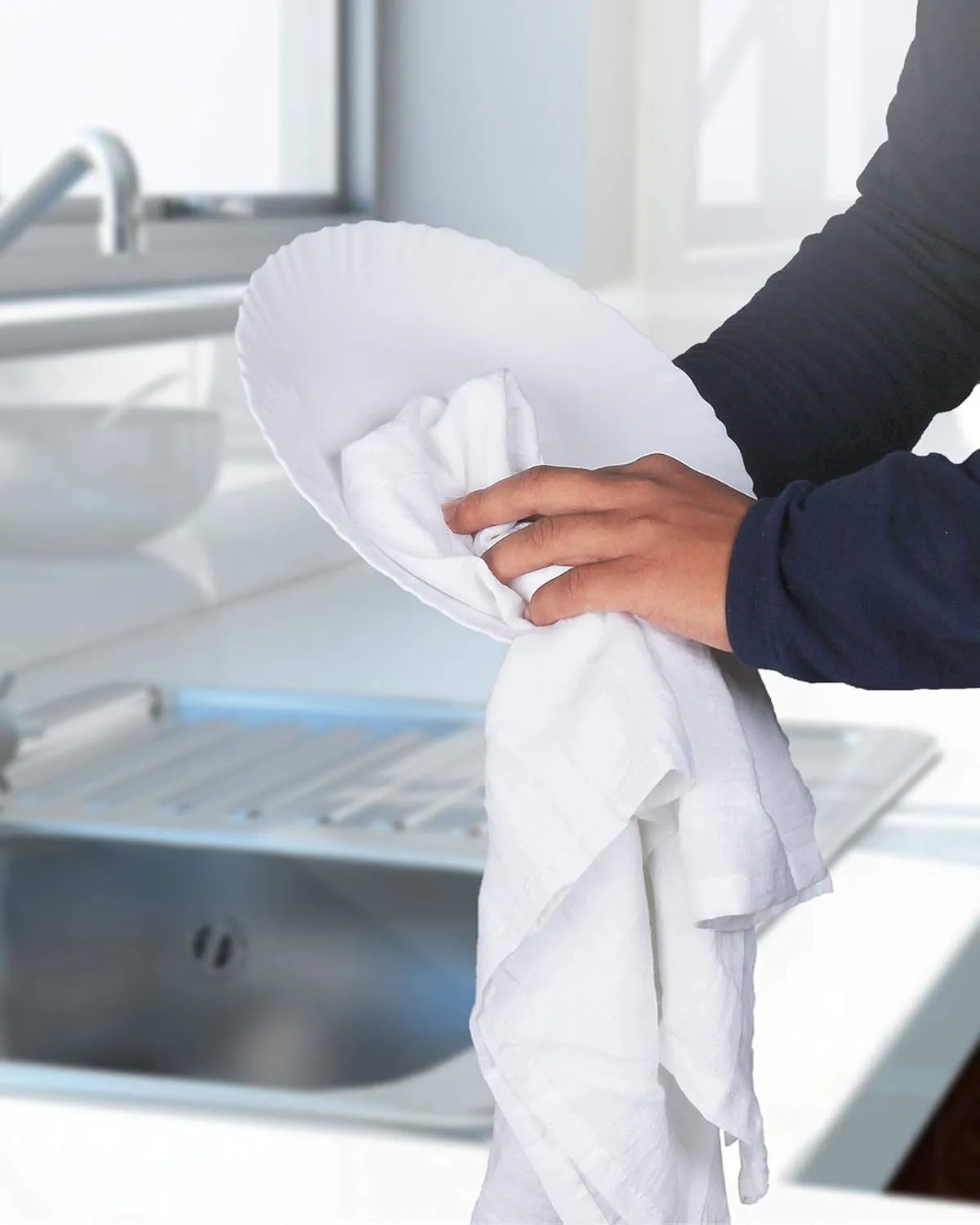 Utopia Kitchen White Flour Sack Towels [24 Pack - 28 x 28 Inch] 100% Cotton Tea Towels for Cleaning & Drying - Highly Absorbent Kitchen Dish Cloth