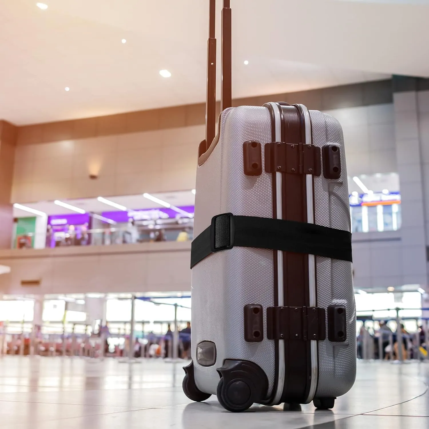 uxcell Luggage Straps Suitcase Belts with Buckle Label, 2x78 2Mx5cm Adjustable PP Travel Bag Packing Accessories, Pink 4Pcs