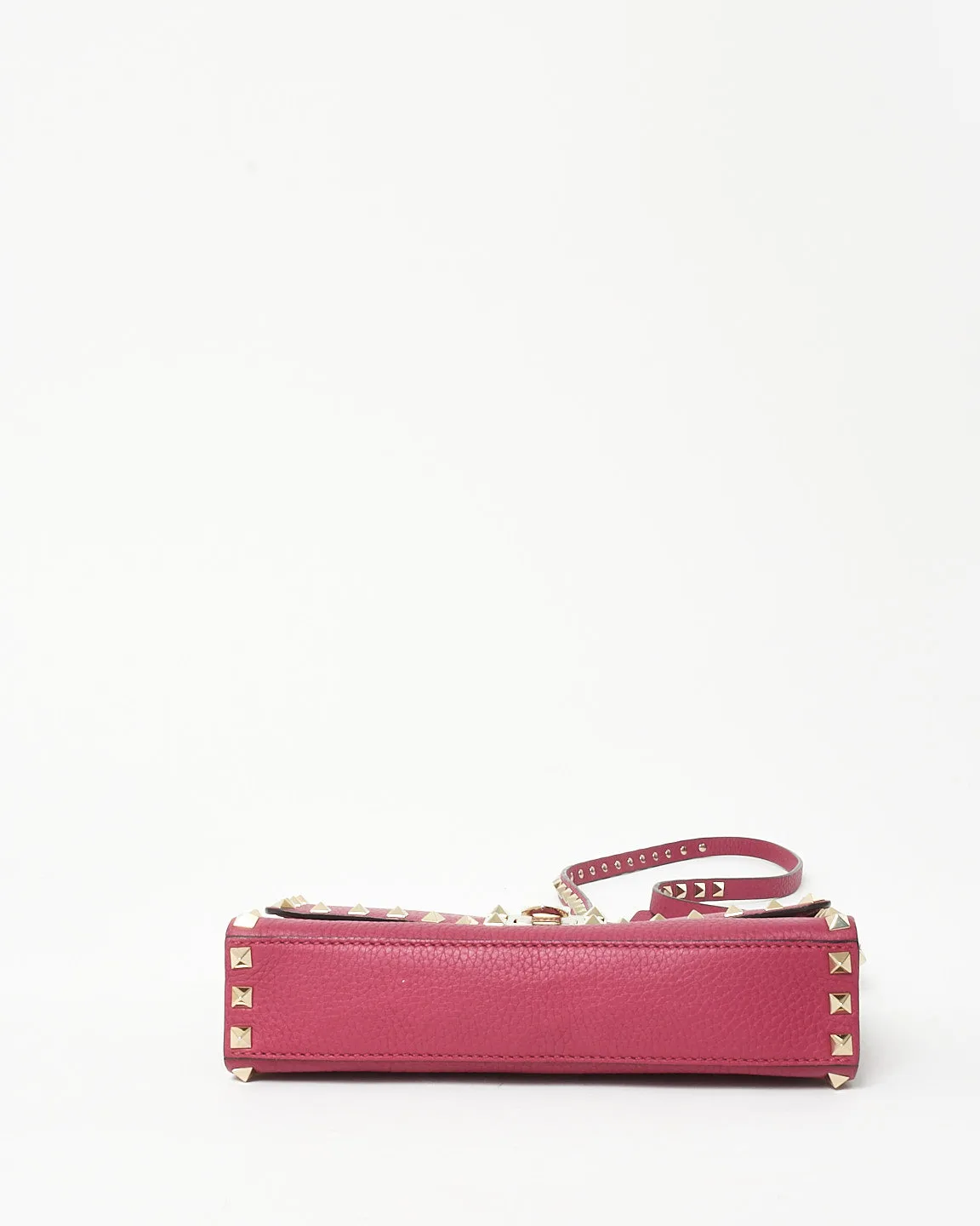 Valentino Pink Grained Leather Small Rockstud Crossbody Bag