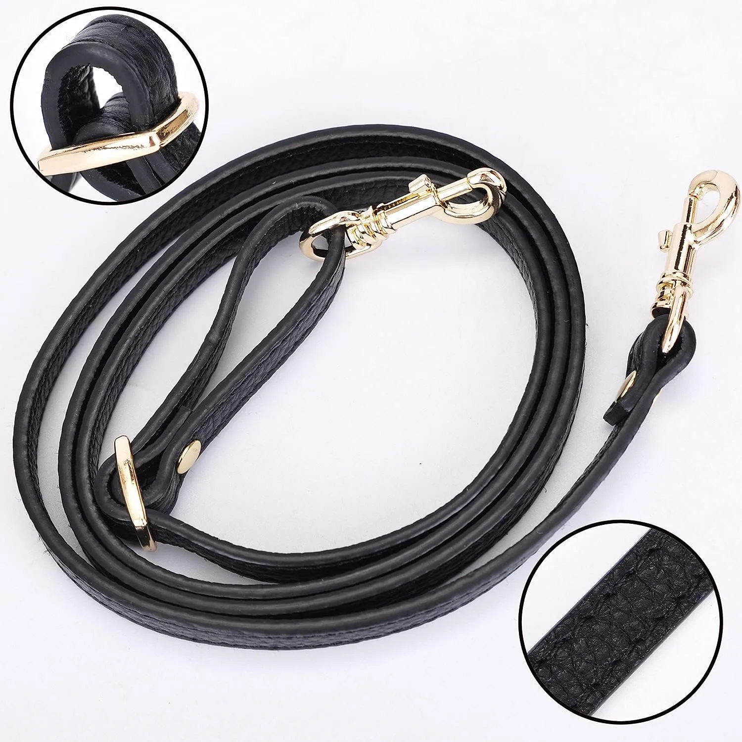 VanEnjoy Adjustable Genuine Leather Crossbody Straps Replacement - Width 1/2“, Length 25”-51”