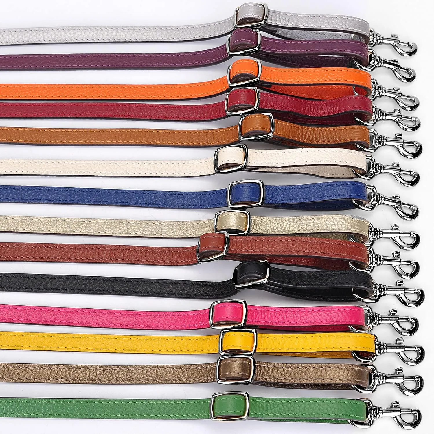 VanEnjoy Adjustable Genuine Leather Crossbody Straps Replacement - Width 1/2“, Length 25”-51”