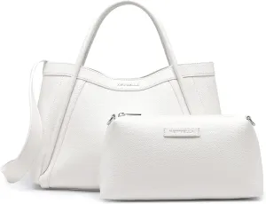Vegan Leather Tote Bag for Women, Hobo Shoulder Bag, Crossbody Handbag with Matching Purse, Stylish Versatile