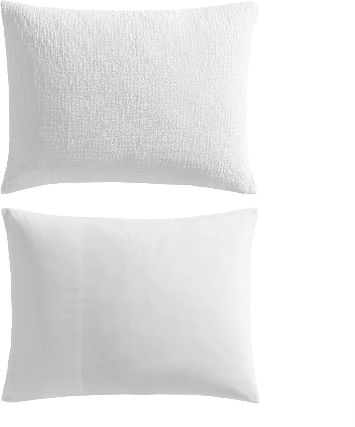 Vera Wang - Queen Comforter Set, Premium Cotton Bedding Set with Matching Shams, Chic Room Essentials, Oeko-Tex Certified (Puckered Texture White, Queen)