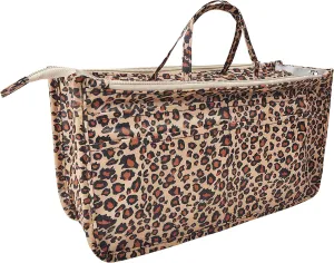 Vercord Patterned Purse Handbag Tote Pocketbook Bag Organizer Insert with Zipper Handle for Women Medium Leopard