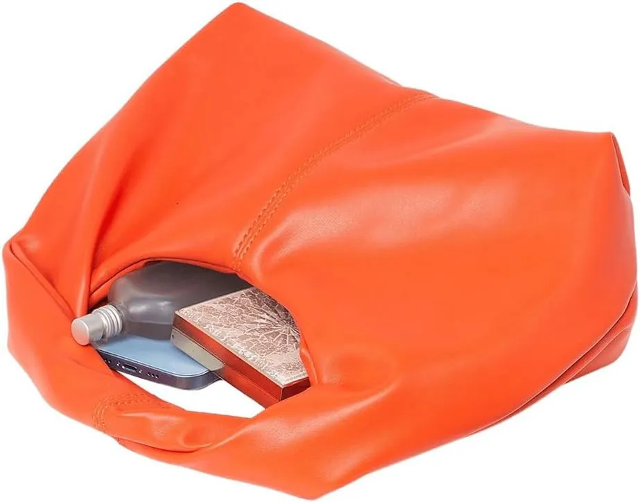 Verdusa Women's Ruched Hobo Mini Handbag Clutch Purse Dumpling Pouch Bag