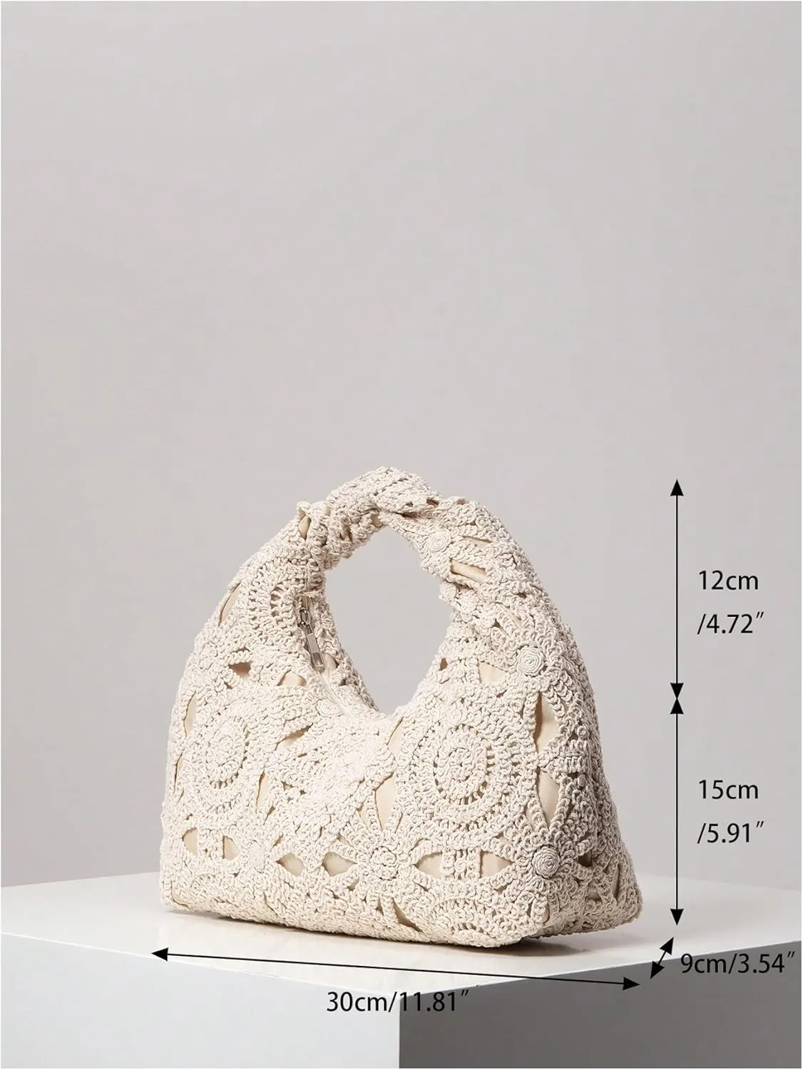 Verdusa Women's Ruched Hobo Mini Handbag Clutch Purse Dumpling Pouch Bag