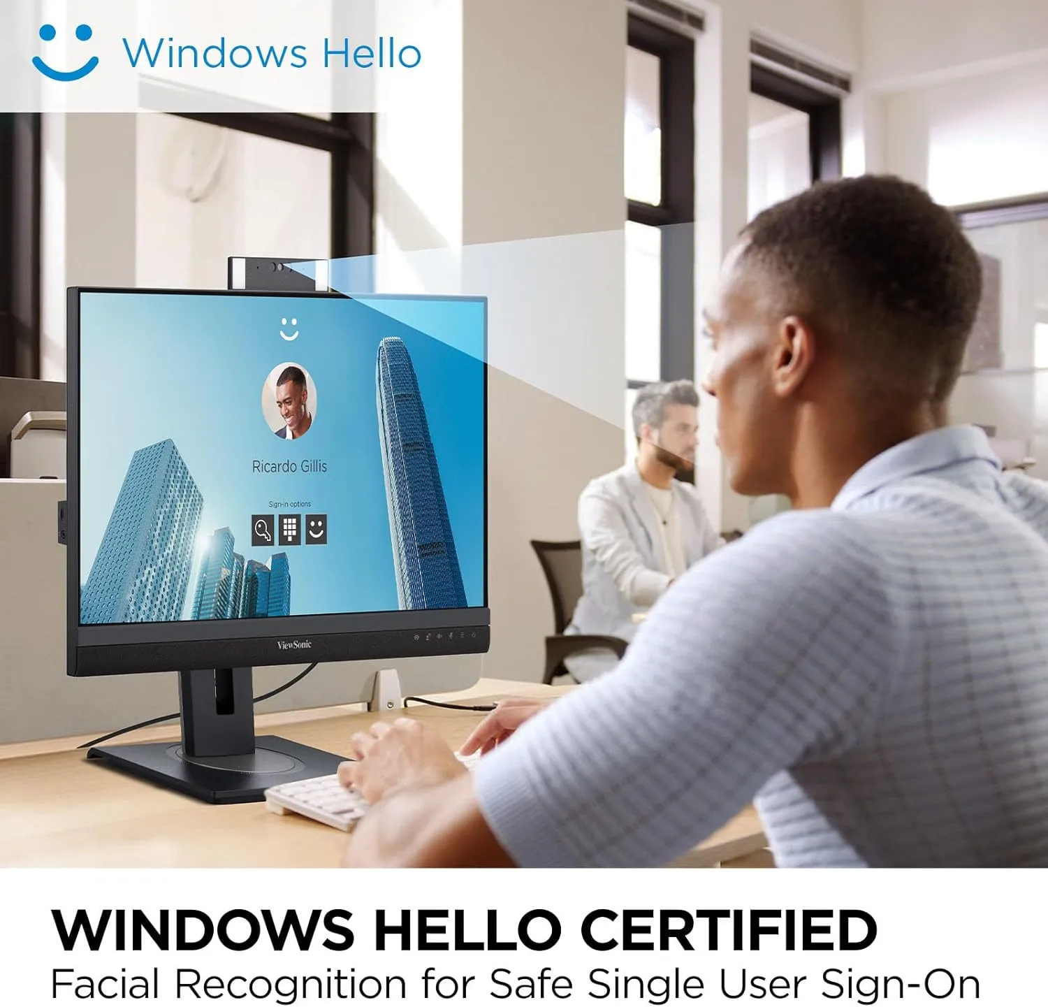 ViewSonic VG2757V-2K 27 Inch 1440p Video Conferencing Docking Monitor with Windows Hello Compatible IR Webcam, Advanced Ergonomics, and 90W USB C for Home and Office