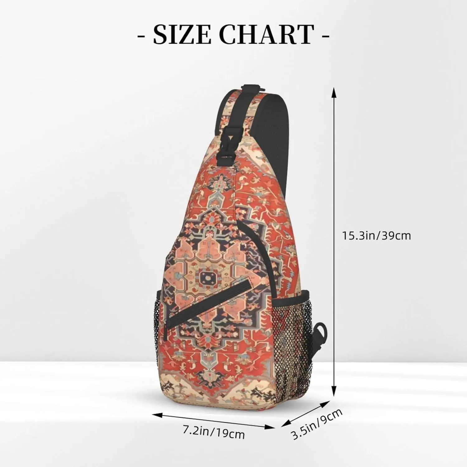 Vintage Antique Oriental Turkish Persian Crossbody Chest Bag, Unisex Crossbody Bag, Travel, Sports, Hiking And Leisure Backpack