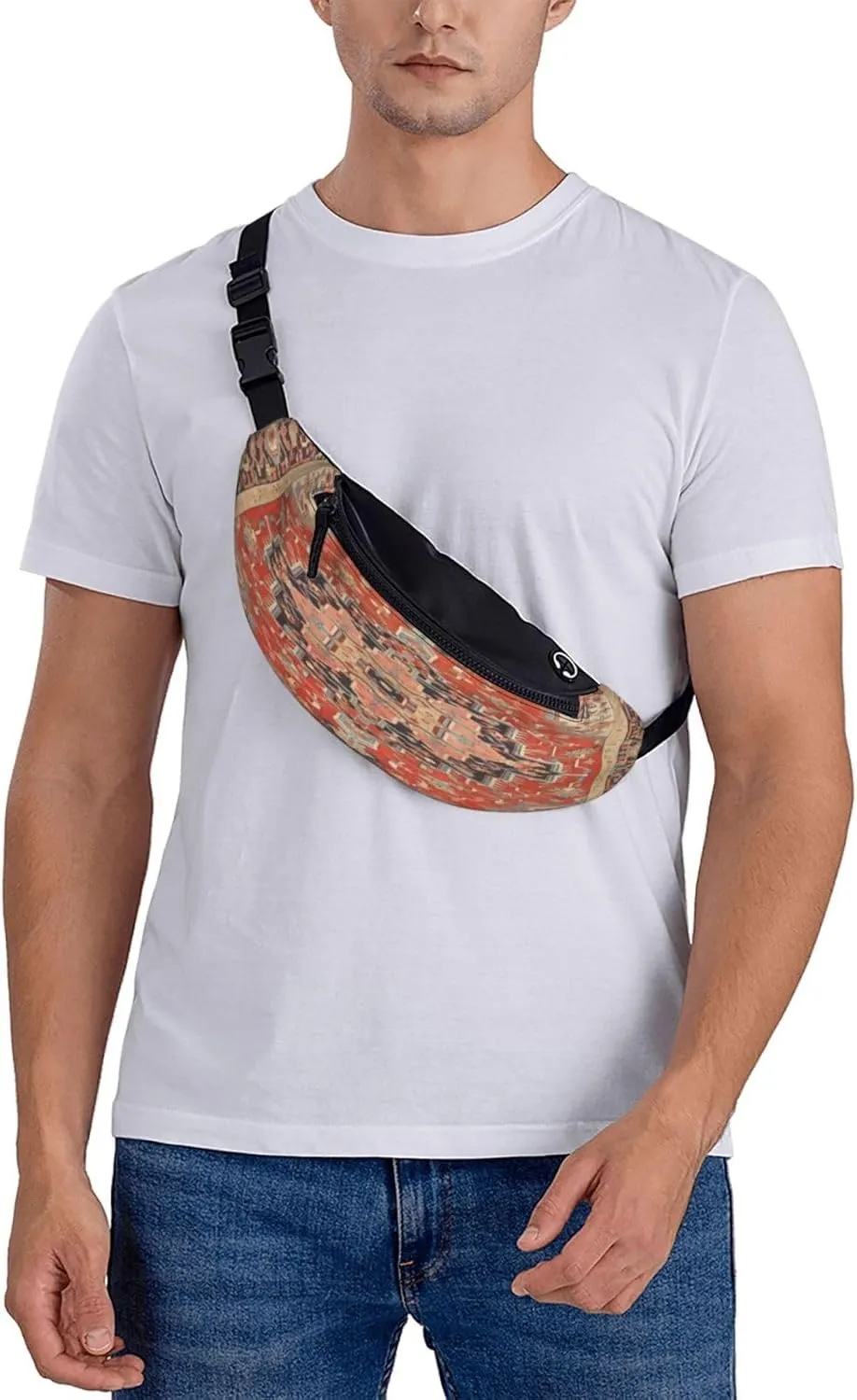 Vintage Antique Oriental Turkish Persian Waist Packs Unisex Adjustable Shoulder Strap Messenger Bag Sports Travel Running Leisure Waist Bag