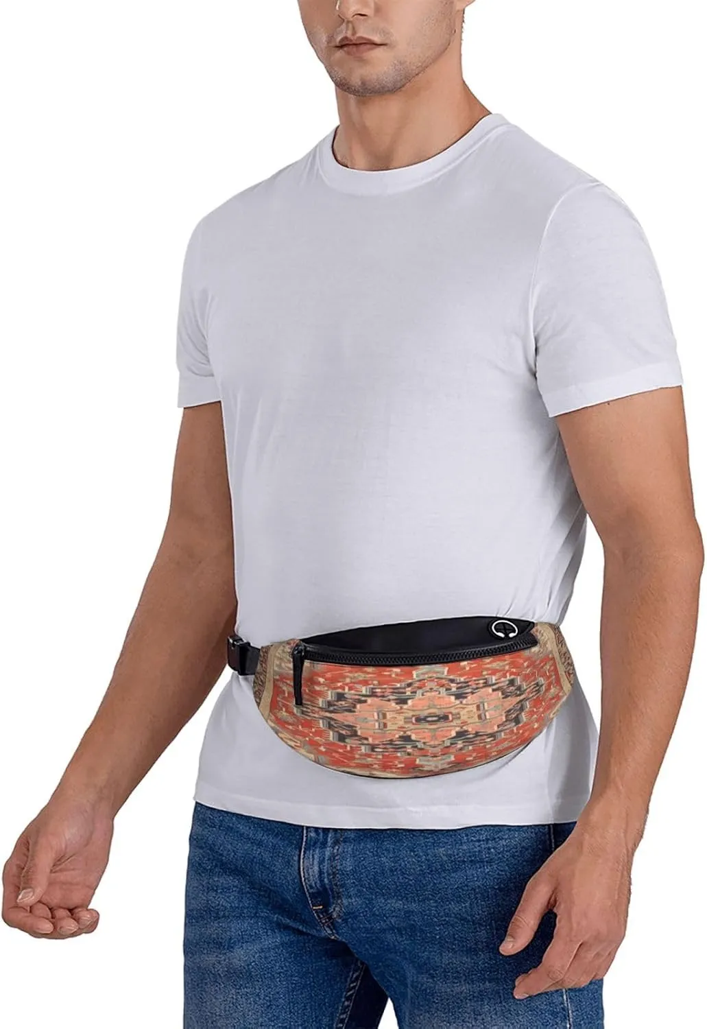 Vintage Antique Oriental Turkish Persian Waist Packs Unisex Adjustable Shoulder Strap Messenger Bag Sports Travel Running Leisure Waist Bag