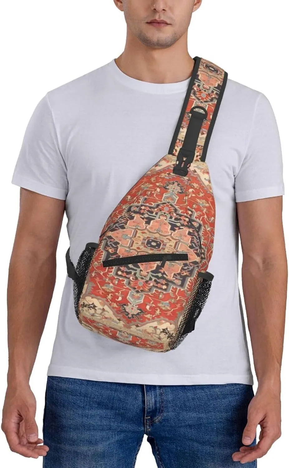 Vintage Antique Oriental Turkish Persiancrossbody Bag, Adjustable Shoulder Strap Chest Bag, Sports Travel, Running, Leisure Waist Bag
