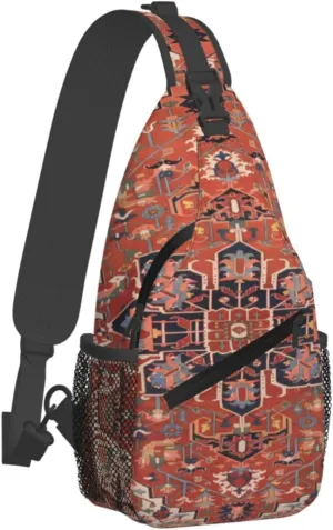 Vintage Antique Oriental Turkish Persiancrossbody Bag, Adjustable Shoulder Strap Chest Bag, Sports Travel, Running, Leisure Waist Bag