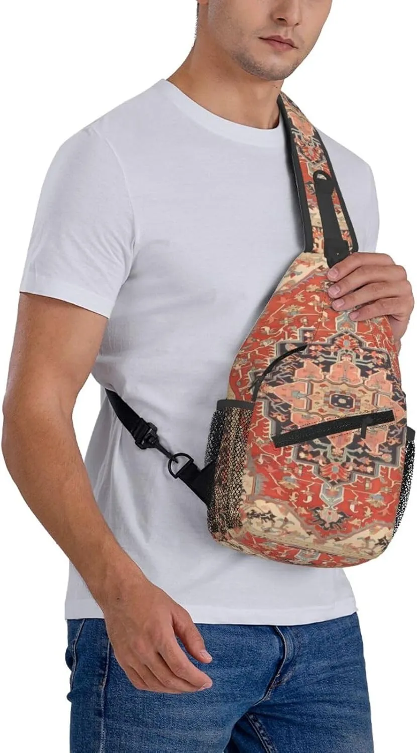 Vintage Antique Oriental Turkish Persiancrossbody Bag, Adjustable Shoulder Strap Chest Bag, Sports Travel, Running, Leisure Waist Bag