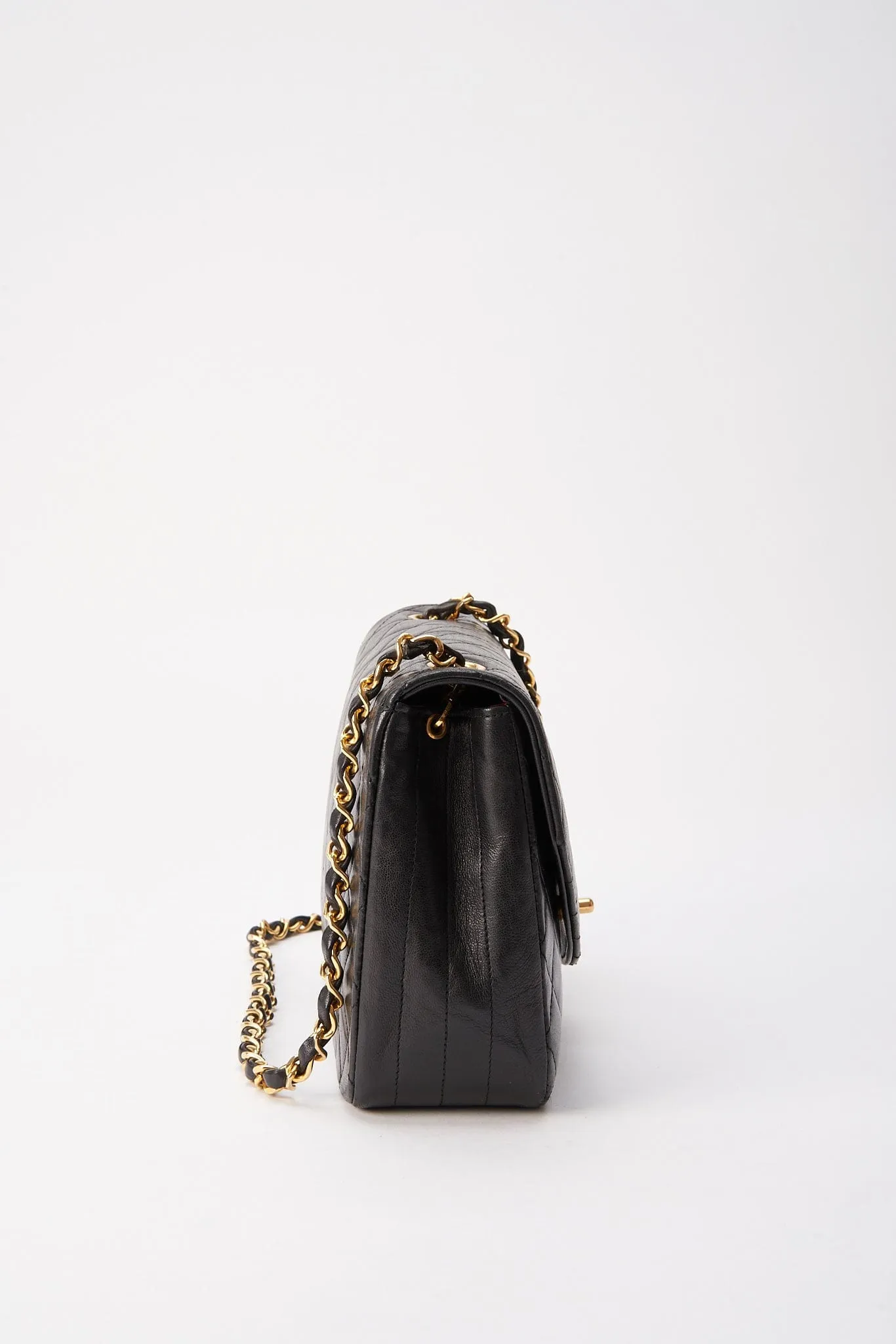 Vintage Chanel Black Single Flap with 24k gold plated hardware