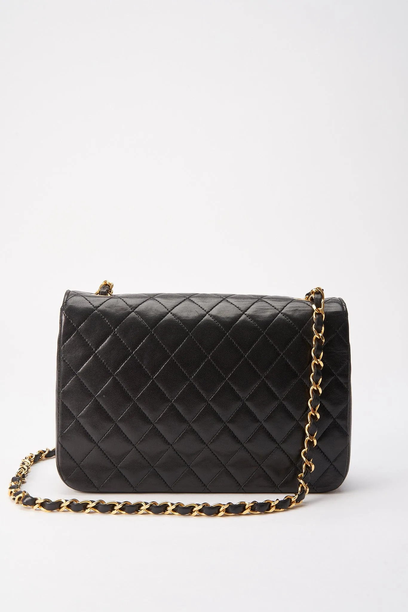 Vintage Chanel Black Single Flap with 24k gold plated hardware