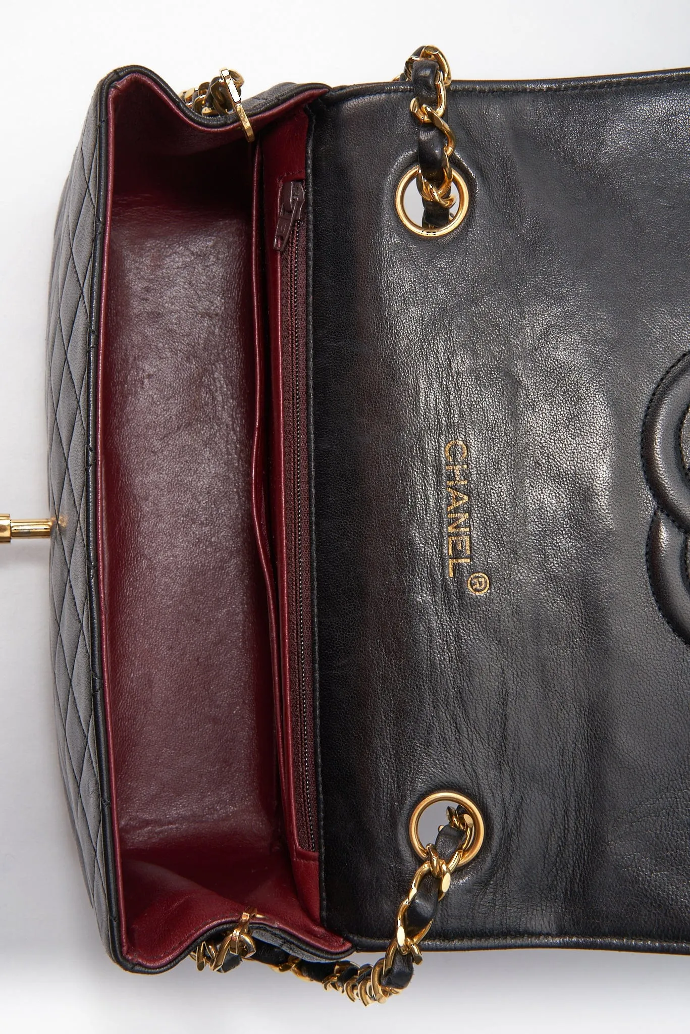 Vintage Chanel Black Single Flap with 24k gold plated hardware