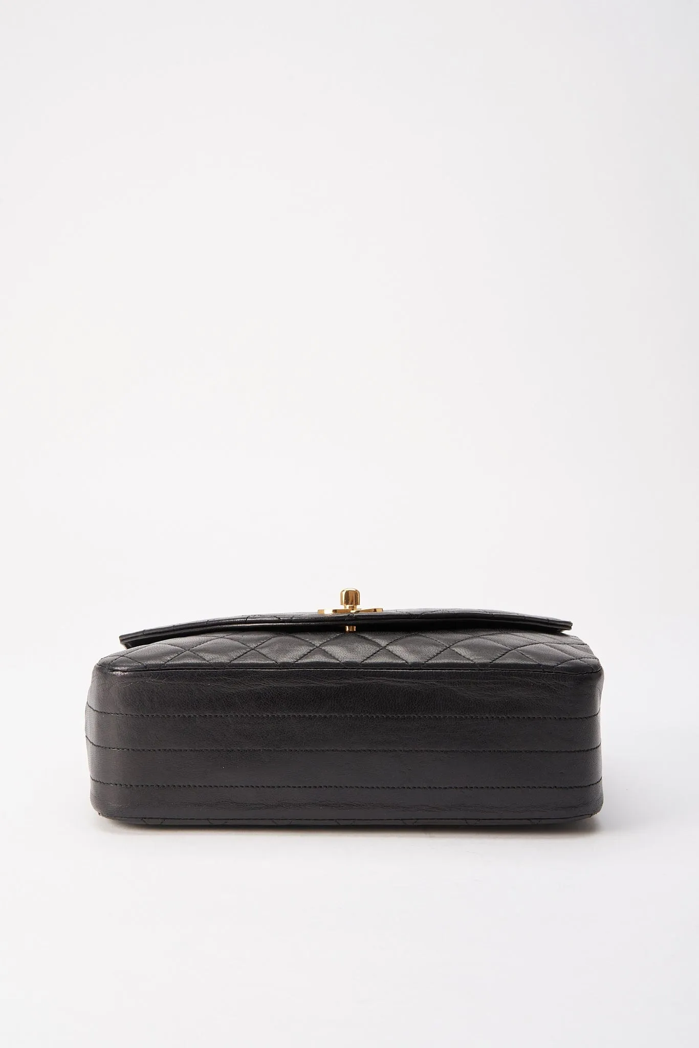 Vintage Chanel Black Single Flap with 24k gold plated hardware