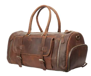 Vintage Crazy Horse Leather men's Travel Duffle luggage Bag Gym Sports Overnight Weekend (24 in)