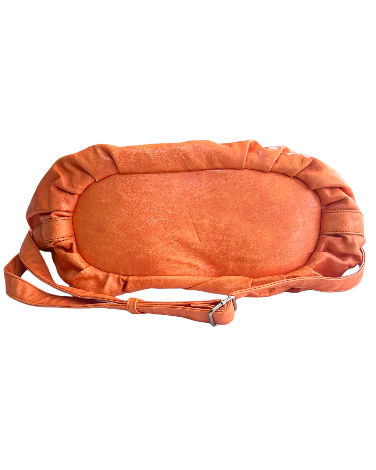 Vintage Orange Leather Hobo Bag