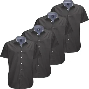 Visive Mens Shirts Multi Packs Short Sleeve Button Down Dress Shirts Solid Color Big and Tall