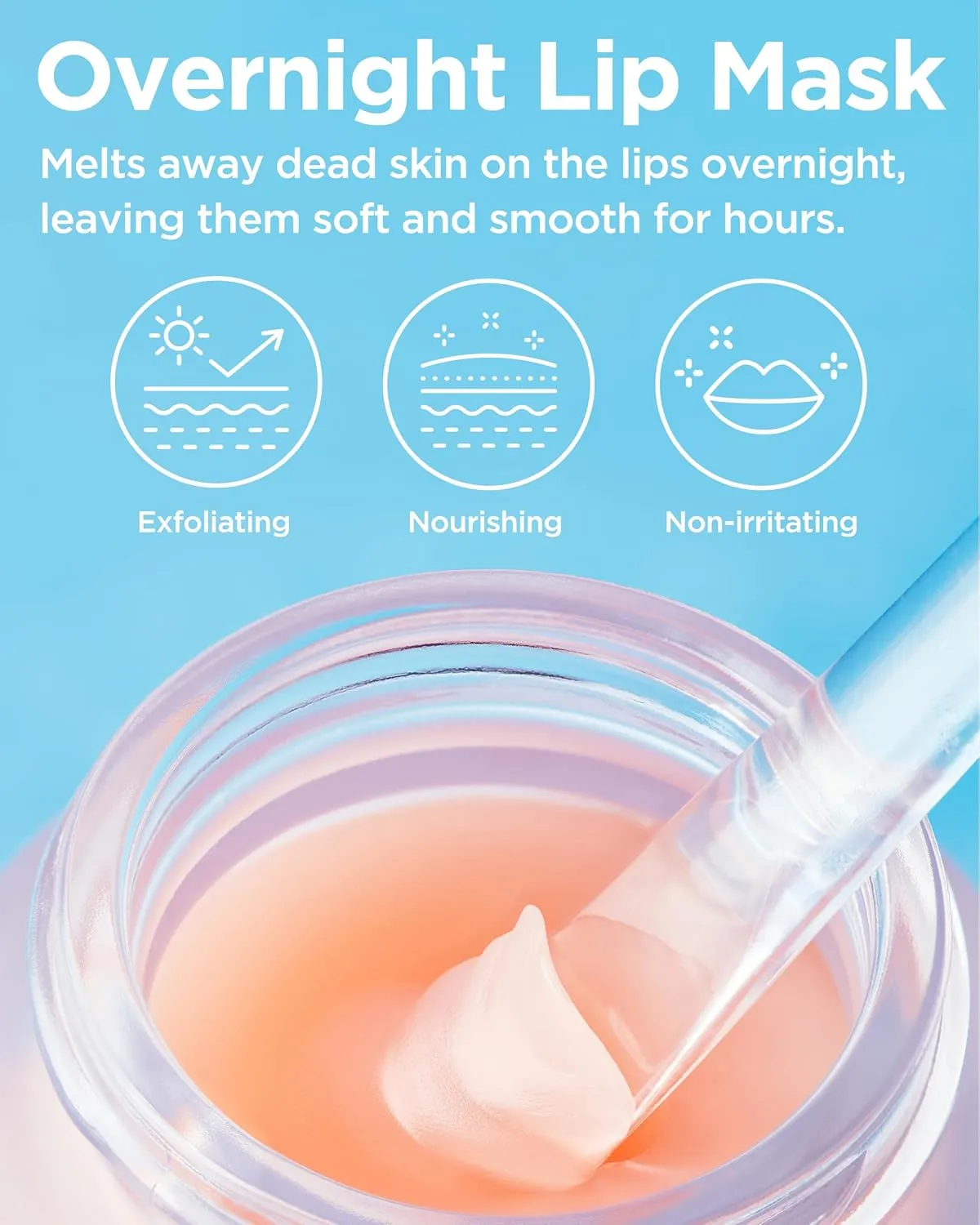 Vita Glazed Lip Mask – Korean Vegan Lip Scrub & Overnight Exfoliating Treatment for Dry, Chapped Lips – Hydrating, Plumping, Smoothing – Glazed Balm Texture, Non-Sticky, Fragrance-Free, 0.68oz