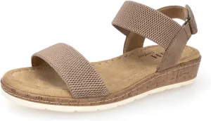 VJH confort Women’s Flat Sandals Open Toe Elastic Ankle Strap Slip on Comfy Low Wedge Sandals