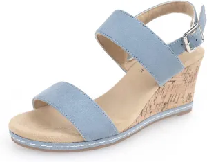 VJH confort Women's Wedge Sandals Buckle Straps Cork Platform Comfort Slingback Dress Open Toe Sandals