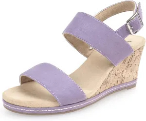 VJH confort Women's Wedge Sandals Buckle Straps Cork Platform Comfort Slingback Dress Open Toe Sandals