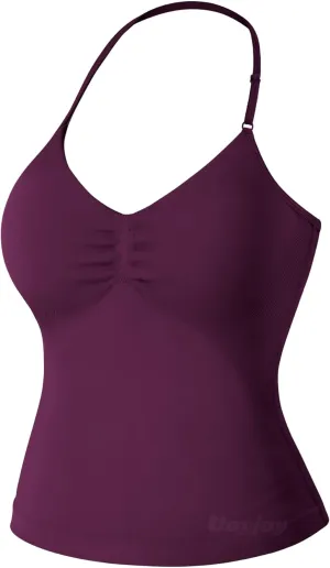 VOYJOY Impact Longline Strappy Top Workout Tank Tops for Women Impact Gym Sports Bra Camis