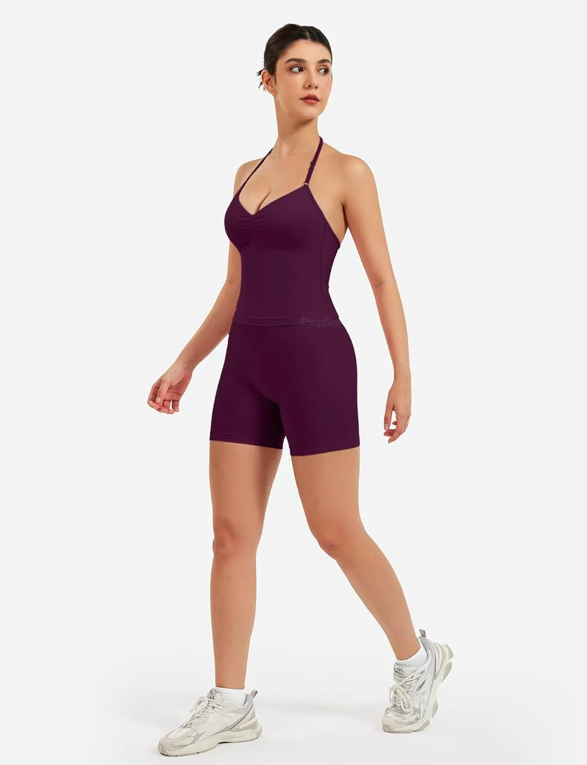 VOYJOY Impact Longline Strappy Top Workout Tank Tops for Women Impact Gym Sports Bra Camis