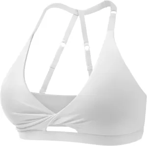 VOYJOY Workout Sports Bras for Women Padded Backless Strappy Fitness Wireless Gym Medium Impact Bra Yoga Crop Top