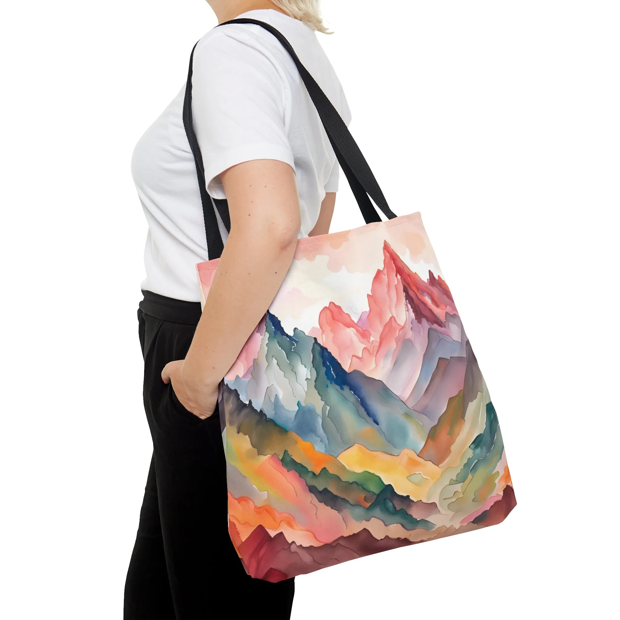 'Watercolor Mountains' Tote Bag