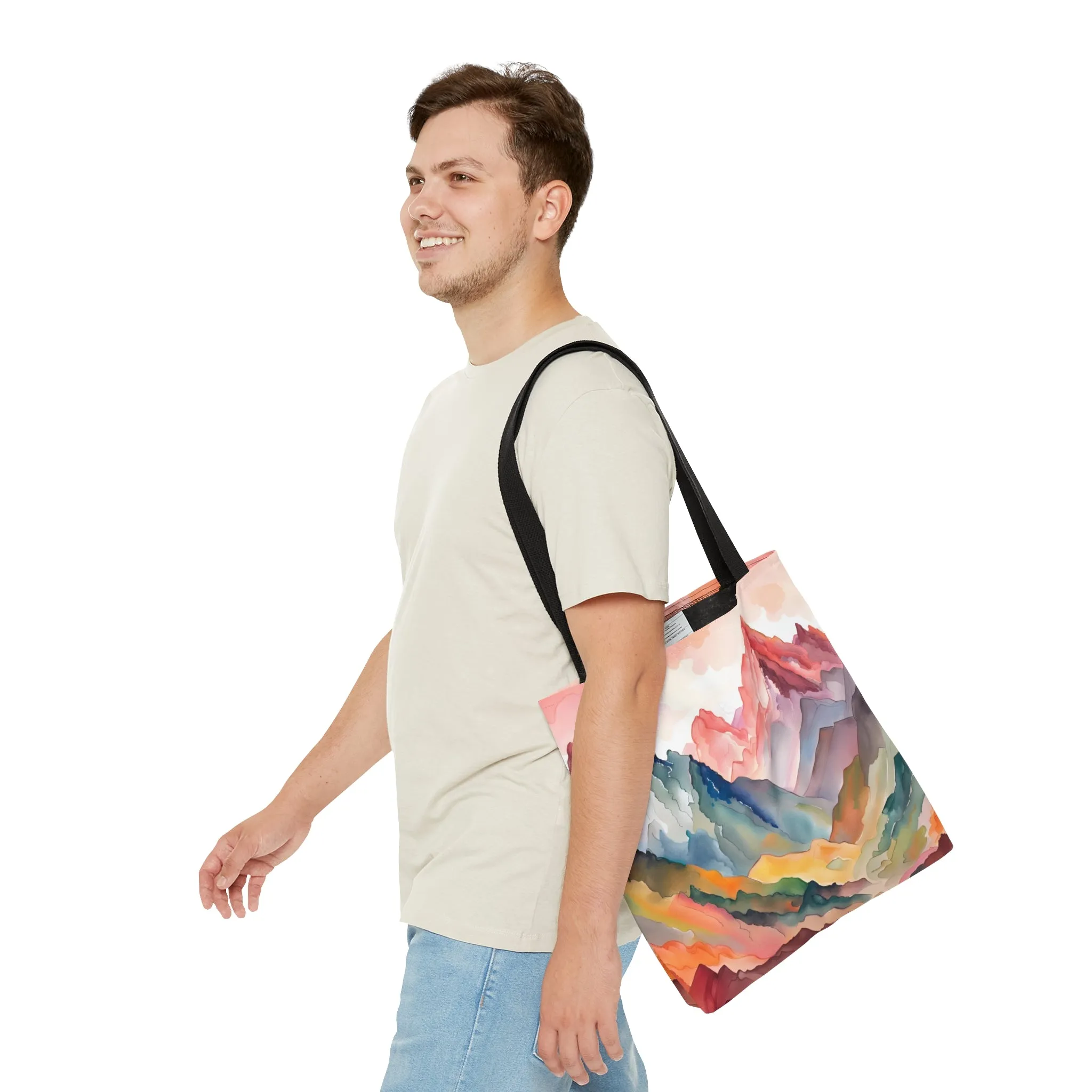 'Watercolor Mountains' Tote Bag