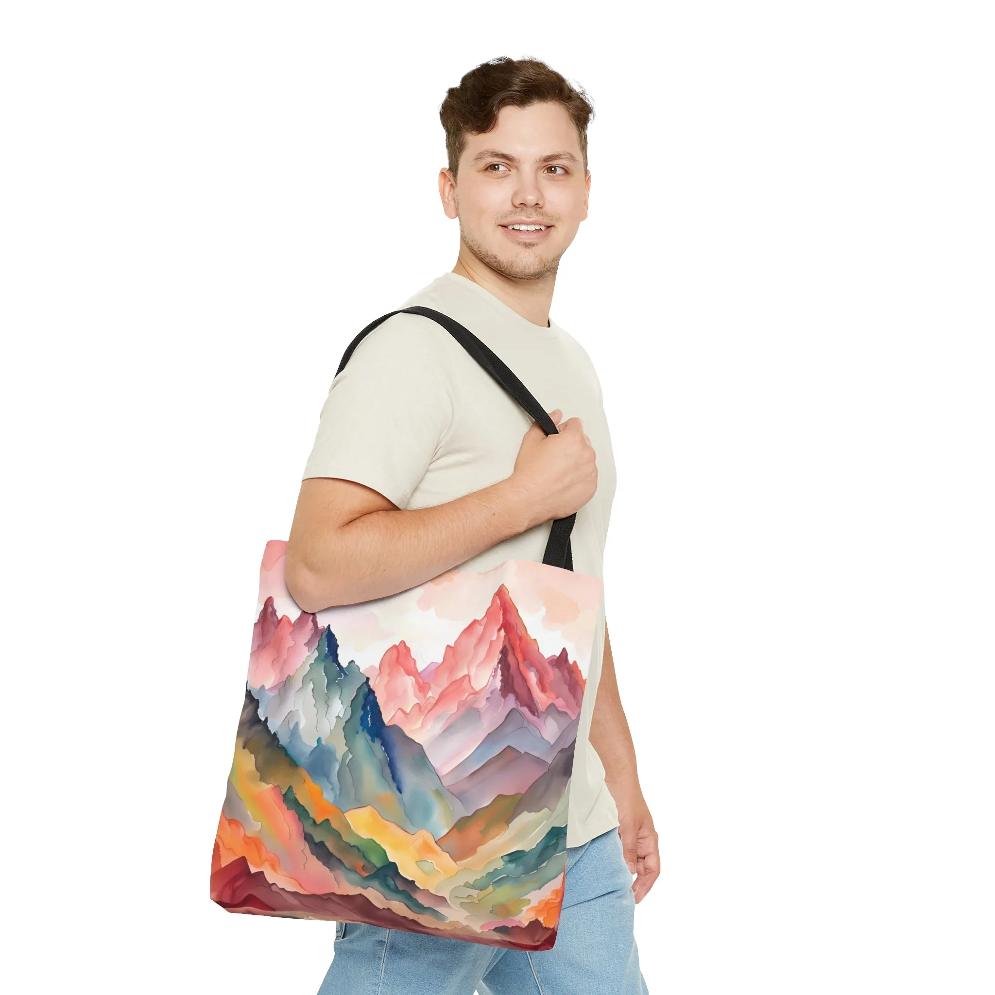 'Watercolor Mountains' Tote Bag