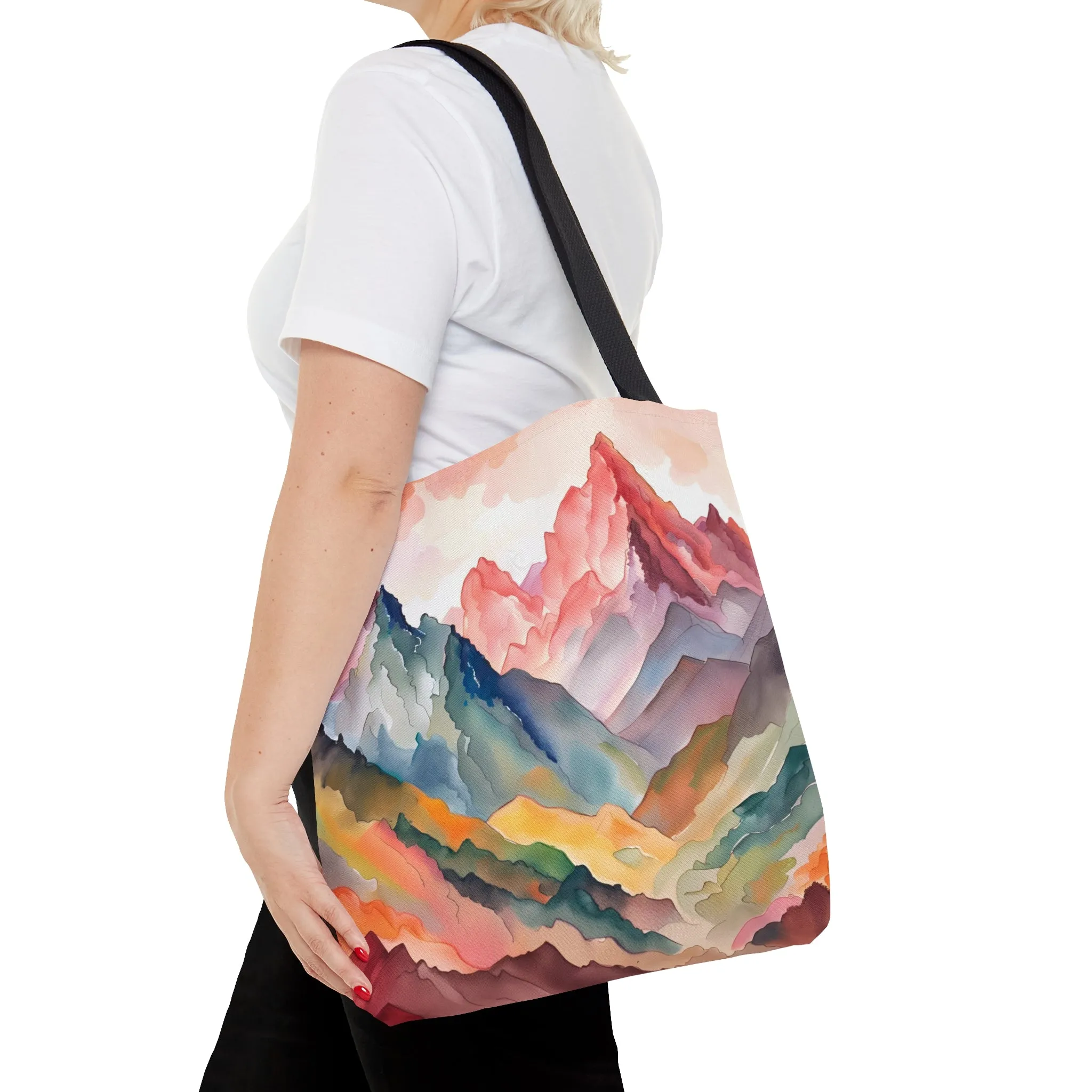 'Watercolor Mountains' Tote Bag