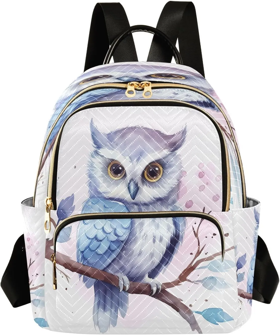 Watercolor Purple Owl Backpack Purse for Women Fashion Small Mini Daypack Purse for Lady Anti-theft Shoulder Bag for Lady Women