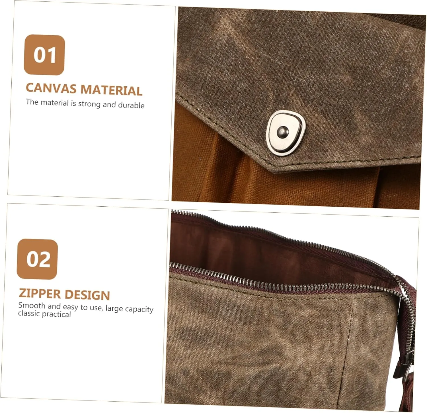 Waterproof Oil Wax Canvas Backpack for Travel Hiking Rucksack Men's School Bag Multi-pocket Design Sturdy and Practical