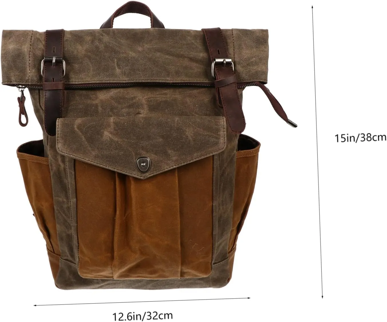 Waterproof Oil Wax Canvas Backpack for Travel Hiking Rucksack Men's School Bag Multi-pocket Design Sturdy and Practical