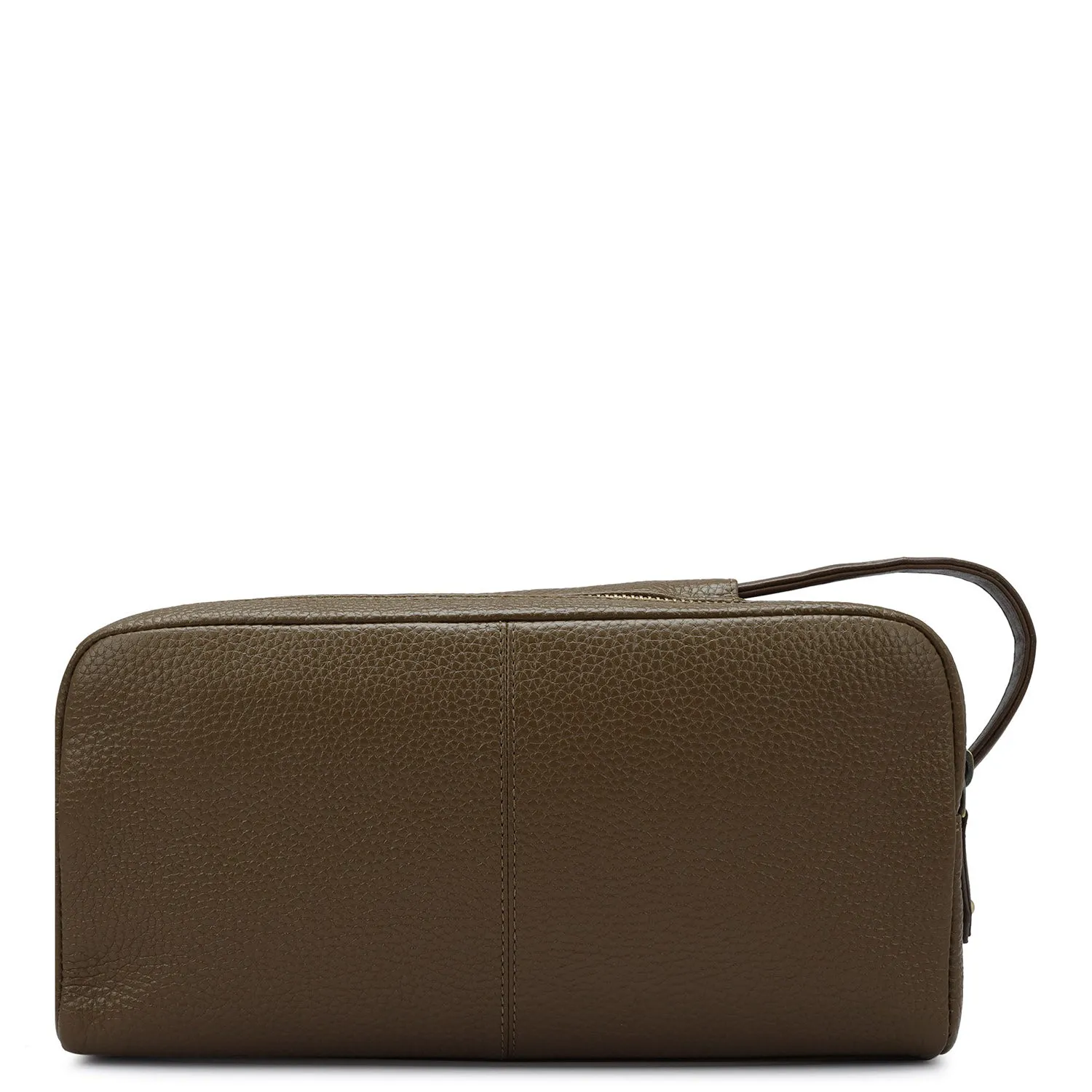 Wax Leather Vanity Pouch - Moss