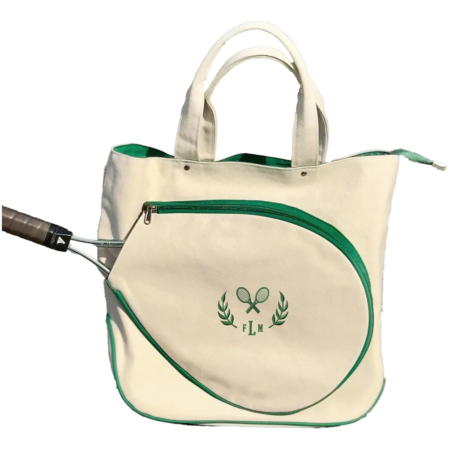 WEAR PHYSIQUE Personalized Tennis Tote, Custom Monogram Duffel, Tennis Gear Organizer, Embroidered Travel Bag, Gifts for Tennis Lovers, Paddle Tennis Bag (Pink)