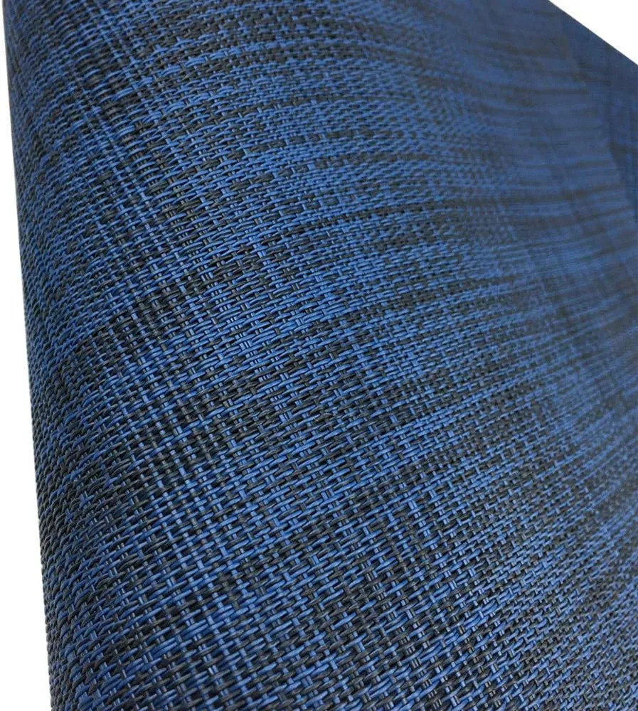 Wedge Placemats,Set of 7 Vinyl Placemats for Round Tables Woven Non-Slip Heat-Resistant Easy to Clean Wipeable Washable Dinner Table Mats（Navy Blue）