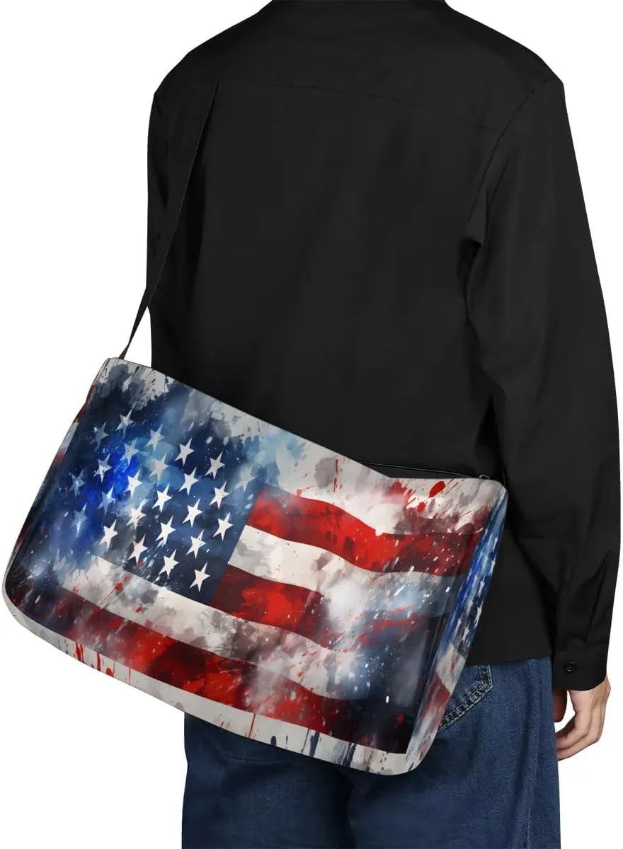 Weekend Bag America Flag Retro Prints Lightweight Carry On Duffel Bag Waterproof Gym Bag Pu Leather Duffle Bag for Workout Travel Sport