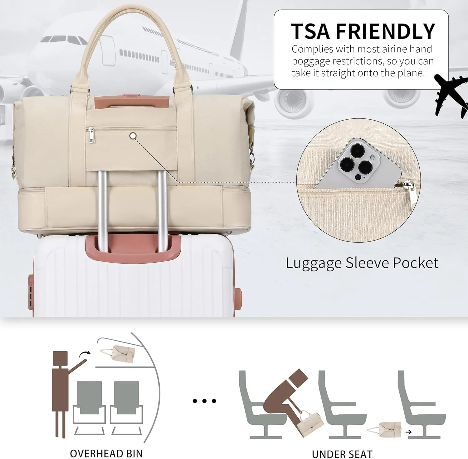 Weekender bag Weekender Bags For Women With Shoe Compartment Large Capacity Travel Overnight Bags Perfect For Travel