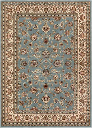 Well Woven Barclay Collection Sarouk Light Blue 5x7 Area Rug - for Living Room, Bedroom, and Dining Room