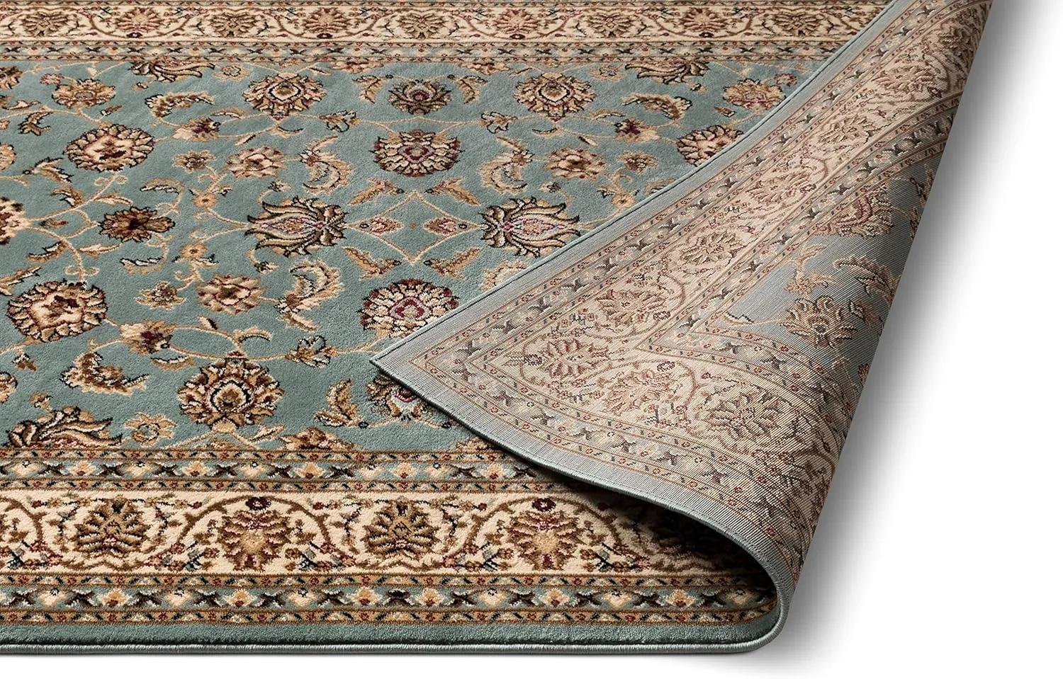 Well Woven Barclay Collection Sarouk Light Blue 5x7 Area Rug - for Living Room, Bedroom, and Dining Room