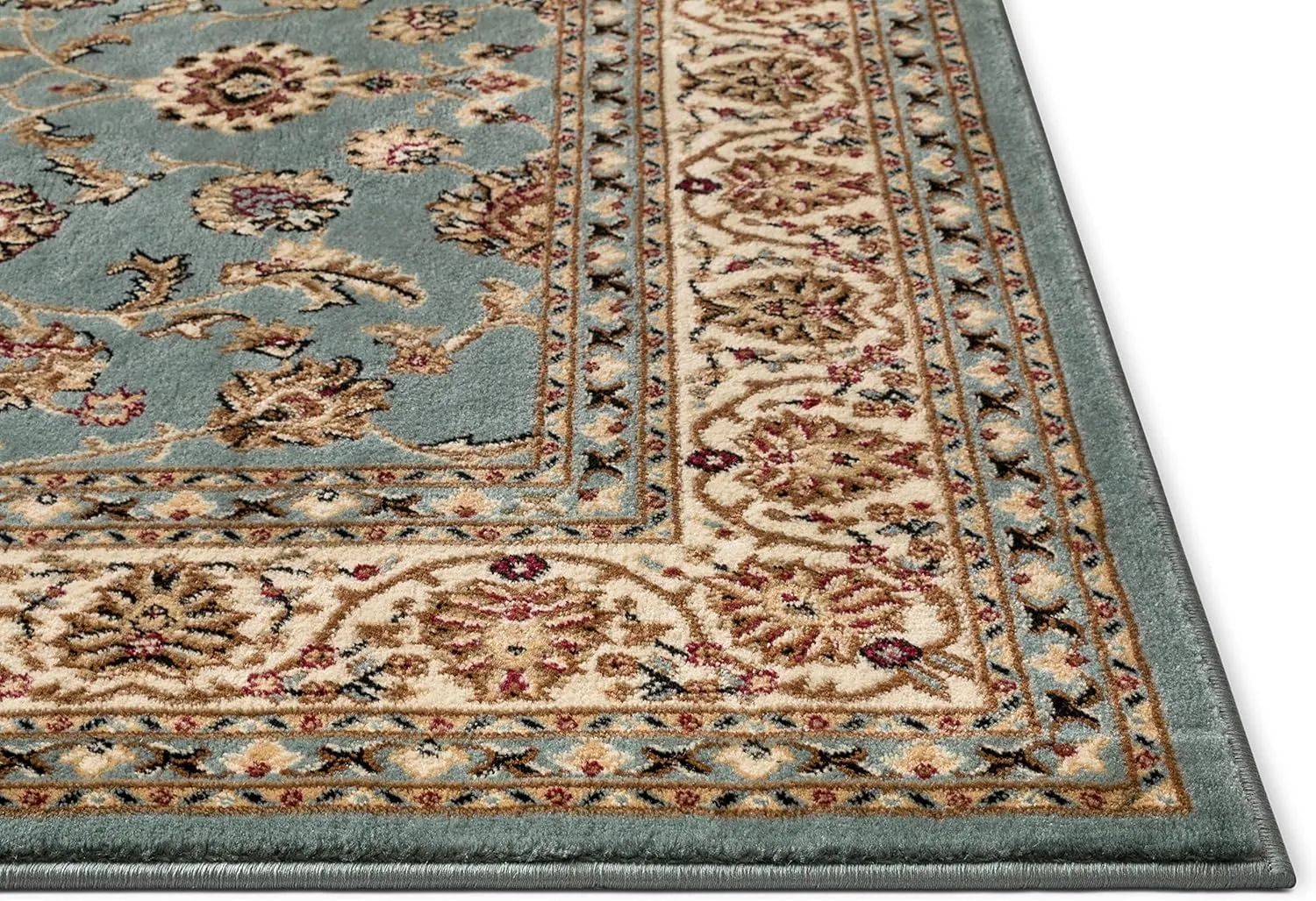 Well Woven Barclay Collection Sarouk Light Blue 5x7 Area Rug - for Living Room, Bedroom, and Dining Room