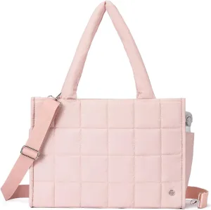 WESTBRONCO Puffer Crossbody bags for Women Puffy Quilted Tote Handbags Nylon Weekender Overnight Bag with Adjustable Strap