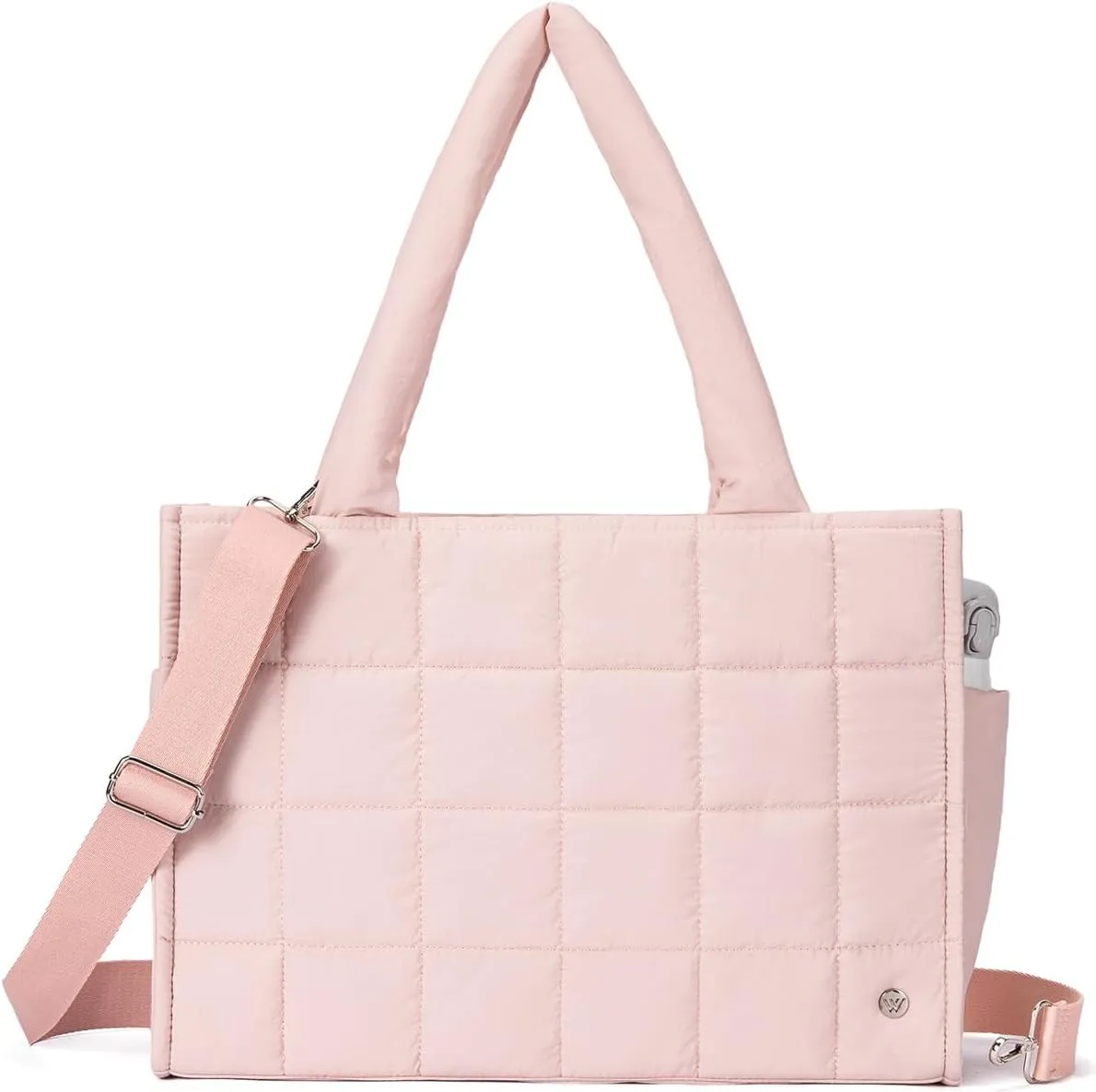 WESTBRONCO Puffer Crossbody bags for Women Puffy Quilted Tote Handbags Nylon Weekender Overnight Bag with Adjustable Strap