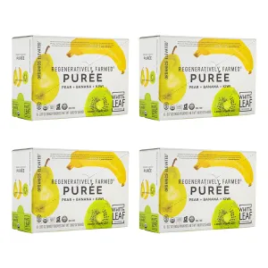 White Leaf Provisions Organic Purees / Baby Food Pouches - Fruits, Veggies & Grains, Toddler snack, Regeneratively Farmed, No Added Sugar, Non-GMO, BPA-Free Pouches 3.17 oz (Pack of 24, Pear   Banana   Kiwi)